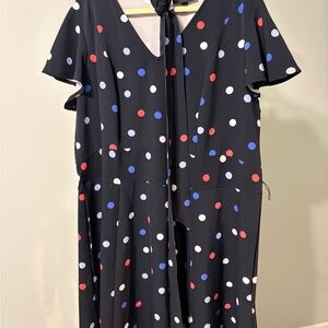 Lane Bryant Navy Dress with Polka Dots